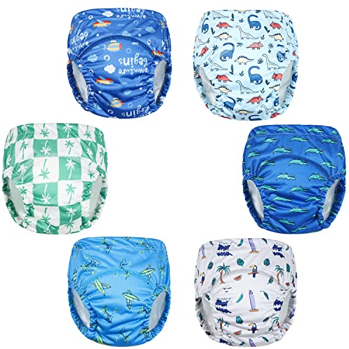 MOEMOE BABY Töpfchen Trainingshose, 6 Stück Wasserdicht Töpfchentraining Unterhosen Trainer Unterwäsche Töpfchen Trainingshose Kinder Jungen Mädchen, Blau, 5 Jahre