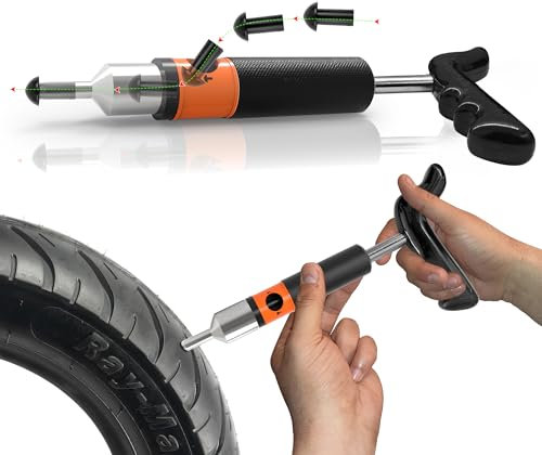 Däckreparationssatsen från Grand Pitstop med multifunktionell fällbar tång, kompatibel med däck på bil, motorcykel, lastbil, ARB, ATV, traktor, husbil, SUV och släpvagn