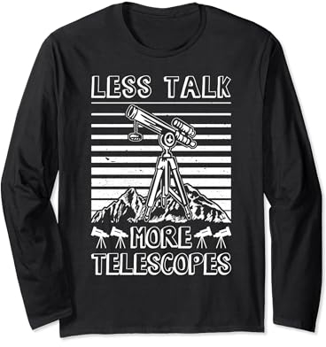 Teleskop Nachthimmel Uhr Sterne Astronomie Liebhaber Langarmshirt