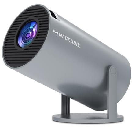 Proyector portátil Magcubic 4K WiFi6 y BT 5.0 con preinstalación del Sistema operativo Android 11.0 Incorporado, proyector Inteligente de rotación de 360 ​​Grados de 130 Pulgadas
