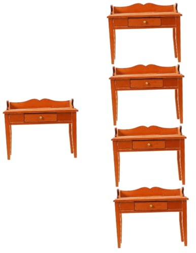 Abaodam 5stücke Miniatur Schreibtisch Für Vintage Möbel Für Dollhouse Schlafzimmer Und Klassenzimmer Detailliertes Design Für Kreative Szenen Und Mikrolandschaften