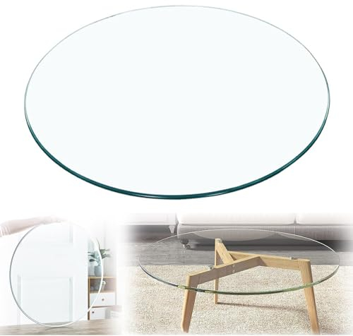 HJXGQJM Tischplatte Aus Gehärtetem Glas Rund，Couchtisch Esstisch Glasplatte，Tempered Glass DIY Table，Tisch Glasplatte Ersatzteil，Outdoor Glastisch Einfach Zu Säubern, Rund Küchentisch(80CM(32INCH))