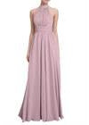 Vestidos de dama de honor con cuello halter para mujer, de gasa, sin espalda, formal, para playa, boda, invitada, Luz Lila, 40