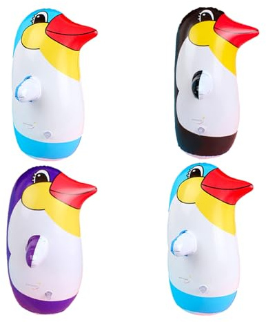 KONTONTY 4 Stück Pinguin Wackelfigur Spielzeug aus PVC für Wohndekoration Aufblasbar als Lernspielzeug fürs Spielen