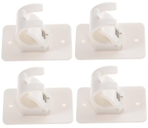 Alipis 4stücke Selbstklebende Gardinenstangenhalterung Wandmontierte Vorhangclips Für Duschvorhänge Und Handtücher Installieren Ohne Bohren Für Badezimmer Schlafzimmer Küche Und
