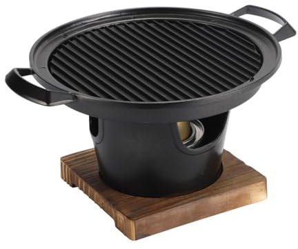 Mini barbecue Grill da tavolo Portatile Indoor Grill Portatile Indoor BBQ Grill Senza Fumo Telaio in Legno Lega di Alluminio Griglia a Carbone Grill Indoor Grill Senza Fumo Adatto per Campeggio Casa