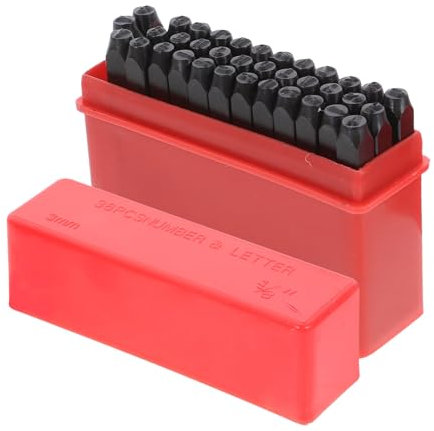 JECOMPRIS 36st Stempelwerkzeug-set Metallstempel Digitales Stempeln Nummernstempel Aus Stahl Schlüsselprägeset Stahlblock Brieflocher Stempelset Aus Metall Briefmarken Black Kohlenstoffstahl
