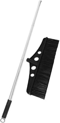 UTHCLO Garden Broom Outdoor Push Sweeper for Patio Cleaner Brush Heavy Duty Wide Angle Brooms Long Handle Stainless Steel Wire Brush for Deck Scrub