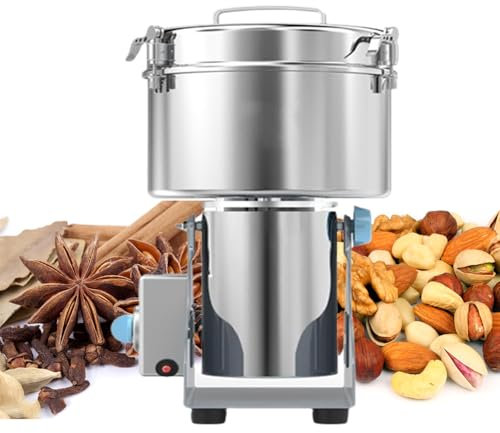 EALRFNPG Electric Grain Grinder, Spice Ultrafine Mill, 32000 Rpm Motor, Stainless Steel Material, For Herb, Spice, Nut, Cereal, 60-350 Mesh Crushing Degree, 2000g Capacity