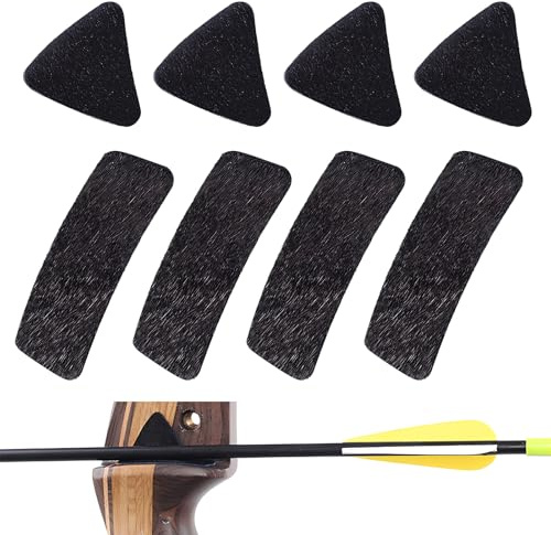 Catime 4 Coppie Tiro con L'Arco Freccia Resto Pad, Patch Adesiva Arco Ricurvo per Frecce, Cuscinetto per Frecce in Pelle Autoadesivo, Arrow Resto Pad per Archi Ricurvi e da Caccia Poggia Freccia