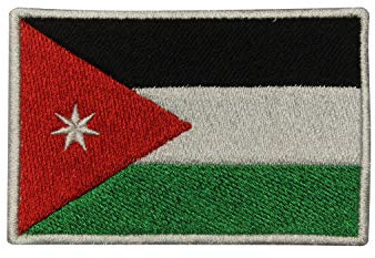 Jordanische Länderflagge Logo Patch bestickte Applikation Jordanien Länderflagge Patch Aufbügler Patch Aufnäher Emblem