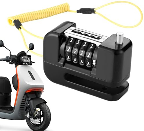 Bremsscheibenschloss | Sicherheits-Zahlenschlösser mit 4 Ziffern für E-Bikes | Wasserdichte Schließvorrichtungen für Fahrräder Motorräder E-Bikes Sicherheit