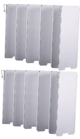 TOYANDONA 1 Pz Lega Paravento Parabrezza per Stufa da Trekking Parabrezza del Fornello da Campo Parabrezza da Cucina da Campeggio Parabrezza Fornello da Campeggio Paravento Esterno Silver