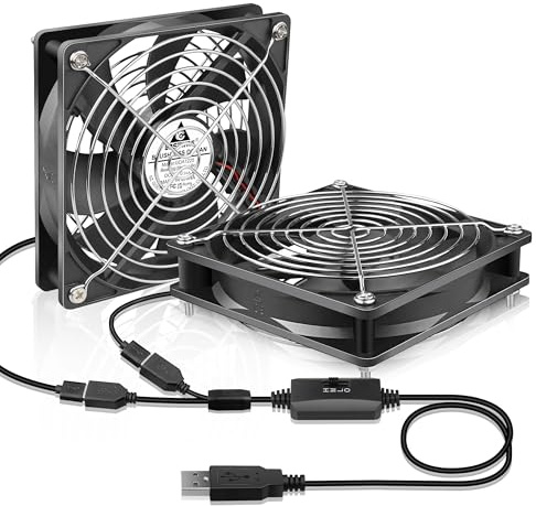 GDSTIME 120mm Fan USB Powered DC 5V Cooling Fan for Xbox Playstation Router | with 3 Speed Controller 2000 RPM 73.8 CFM High Performance Computer Fans
