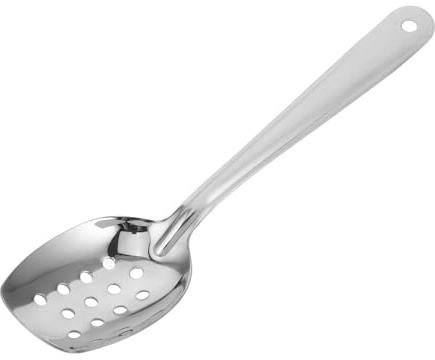 Mikinona Cuchara de Servir Ranurada Inoxidable Diseño Ergonómico Grande para Buffet y Ensaladas Utensilio Versátil Multipropósito para Uso Diario