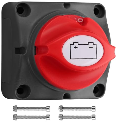 ALLmeter Interruttore Batteria Staccabatteria 275A 12V-48V per Auto, Camper, Barca, Isolatore Disconnessione Batterie On/Off 2 Posizioni, Impermeabilità IP45, Montaggio Frontale/Posteriore