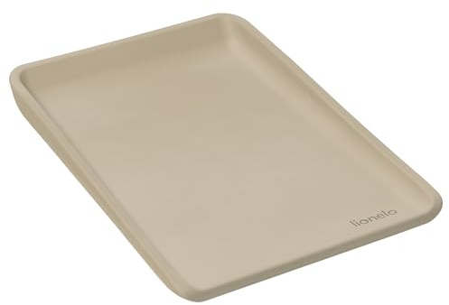 LIONELO Fasciatoio Neonato MEGS 50×70 cm Materassino Fasciatoio in Schiuma PU, Morbido Caldo al Tatto, Impermeabile, Antiscivolo, con Bordi Rialzati per Comfort e Sicurezza, Portatile (Beige)