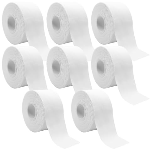 8 Rollen Sport Tapes, Selbstklebende Sportbandage, 1,4 cm x 10 m, Baumwolle Atmungsaktiv Elastisch Verband Klebeband, Fitness-Schutzbandagen für Handgelenke, Finger und Knöchel