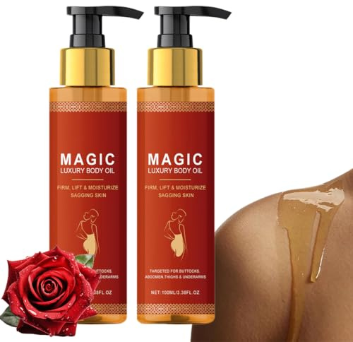 Teegxddy 2 Pezzi Olio da Massaggio per il Corpo, Applicabile a Solleva la Pelle Flaccida,Idratante e Rimodellante, Migliora le Righe Fini, Adatto per la Cura Quotidiana
