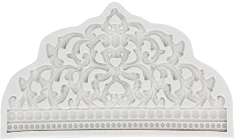 WAHEWUD Moule à Fondant en Silicone en Forme de Couronne Royale, Moule à Chocolat Ornemental pour Décoration de Gâteau, Moule Artisanal Réutilisable pour Résine, Gelées et Muffins, Blanc