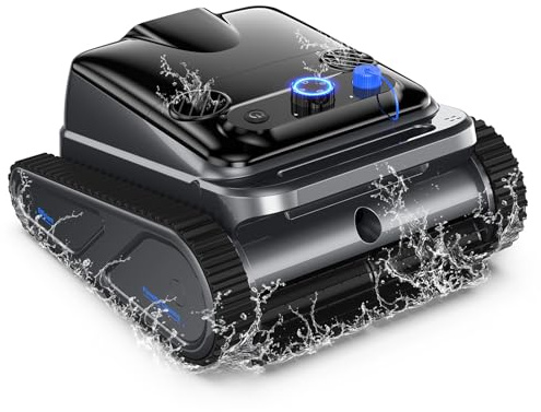 kozamas Poolroboter, Kabelloser Poolsauger Akku: Automatische Reinigung von Boden, Wänden & Wasserlinie bis 186 m², Kompakter und Leichter Poolreiniger | 300 Min Laufzeit | IPX8