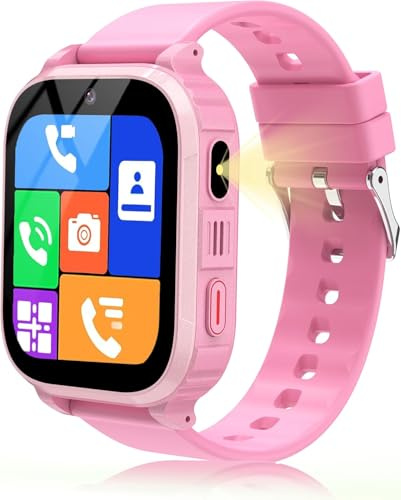 GPS Montre Connectée Enfant, 4G Montre Bracelet Enfant Appel/Chat/Vidéo/WiFi GPS Localisation, SOS, Mode Classe, Réveil, Jeux, 10 Contacts, IP68 Smartwatch Adolescent Tracker Cadeau d'anniversaire