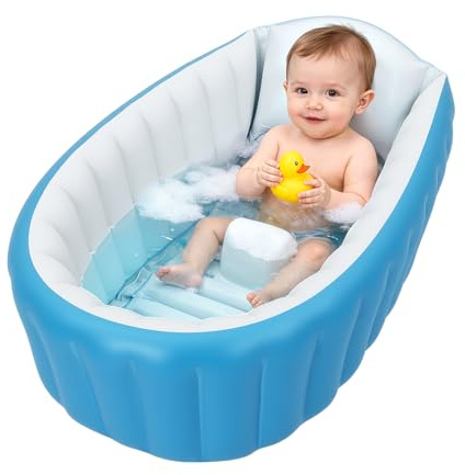 Bañera inflable para niños de 0 a 36 meses, bañera plegable para bebé con bomba de aire, bañera de viaje portátil para bañera de bebé