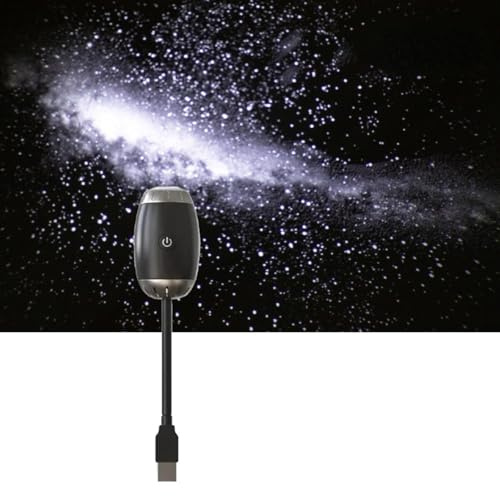 USB Galaxy Projector for Bedroom, 360° Flexible Starry Sky Night Light with Astronomy Slides, Portable Planetarium Projector for Car & Travel (Black_C)