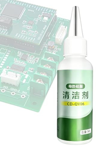 Rimuovitore Grasso Siliconico | 50ml Agente per Grasso Siliconico per Manutenzione - Rimuovi Pasta Termica per CPU - Per Chipset CPU GPU Laptop Computer Console Dissipatore