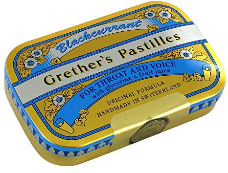 Grether's Pastilles Blackcurrant 60g - Pack of 25 Lozenges