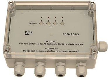 ELV FS20 AS4-2 4-Kanal-Funk-Aufputzschalter