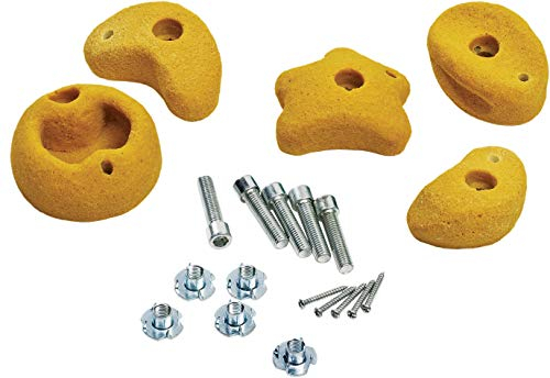 Gartenpirat 5 Stück Klettersteine klein gelb mit Drehsicherung