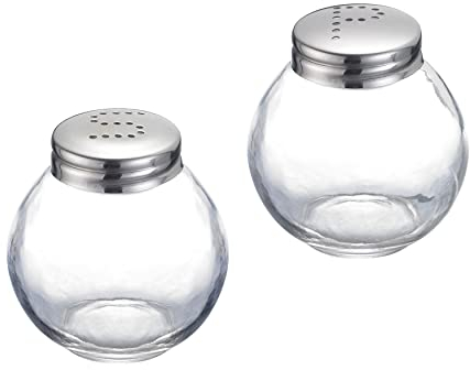 Westmark Juego de salero y pimentero, 2 piezas, Capacidad: 50 ml cada una, Vidrio/acero inoxidable, Rome, Plateado/transparente, 6546220