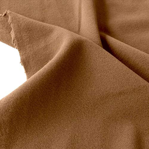 TOLKO 50cm Kaschmir Winter Wollstoff Mantelstoff | Flauschig weich warm 1,5mm dick | Schweres Wolltuch für Mantel Jacke Sakko | Stoffe zum Nähen Meterware Dekorieren 150cm breit (Beige-Braun)