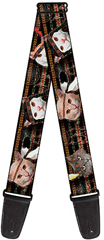 Buckle-Down Gitarrengurt, Dancing Bears, Schwarz/mehrfarbig, 5,1 cm breit, 73,7-137,2 cm Länge