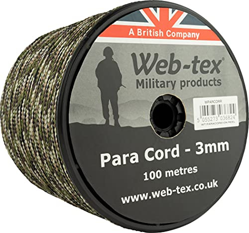 Web-tex - Fallschirmschnur-Rolle - 3 mm dick - 100 m Länge - MTP