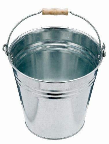 Easy Shopping 9L Litre Metal Bucket Galvanised Water Fire Coal Home Garden Bathroom Cleaning Storage Bucket (9 Liter)