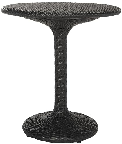 SAFAVIEH Outdoor Collection Bilson Black Rattan Rattan Bistro Table