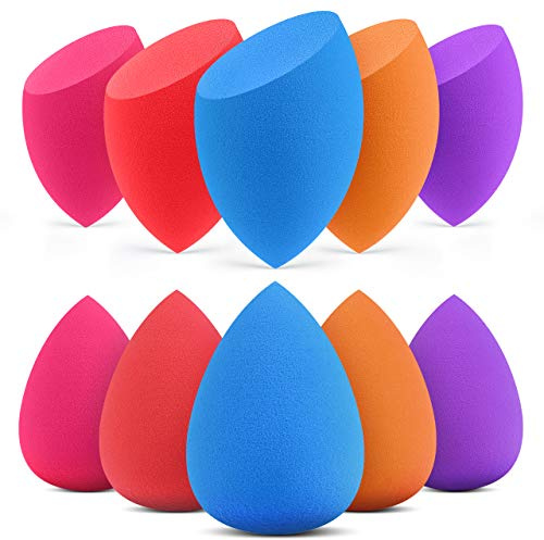 InnoGear Makeup Sponge, 10 Pcs Makeup Sponges Blender Set Beauty Cosmetic Foundation Blending Applicator Puff, Flawless for Liquid Cream Powder (Multi colored)