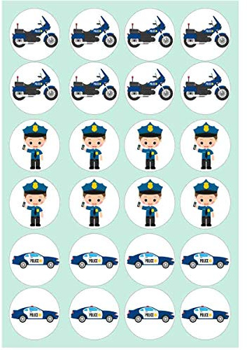 Muffinaufleger Polizeifahrzeuge zum Selbstausschneiden // Kindergeburtstag Polizei