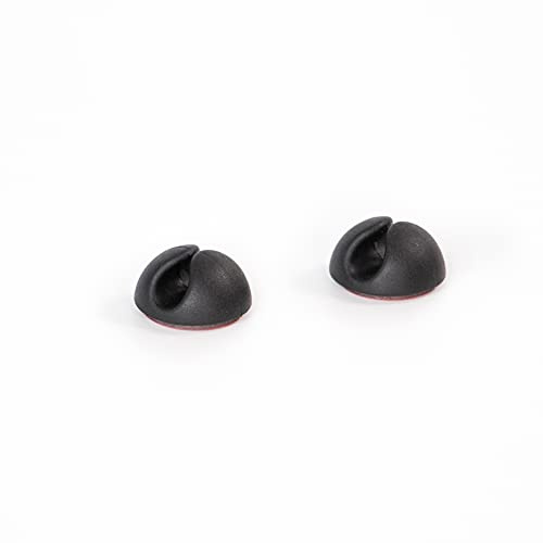 Hicab Kabelhalter für 1 Kabel, 20 Stück, schwarz, 3M Klebepad | Kabelclips mit 3M Klebepad, halten dauerhaft auf glatten Flächen - für Schreibtisch, TV-Wand, Nachttisch und Werkbank