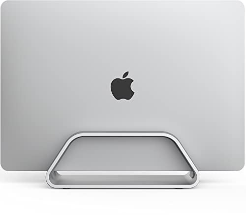 HumanCentric Support Vertical Compatible avec MacBook Pro et MacBook Air, Support de Bureau pour Laptop, en Aluminium, Inserts interchangeables pour s'adapter à différents modèles, argenté