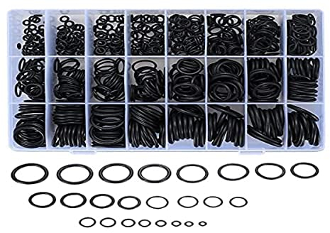 通用 740 Stück Dichtungsringe Set, Nitrilkautschuk Dichtungen Ringe, O-Ring Sortiment Dichtungsset, Plumbing Gummi Dichtungssatz für Reparatur Autos Sanitär Werkstatt Autoreparaturen