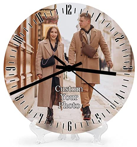 Angry Egg Boy Personalisierte Foto Wanduhr Ohne Tickgeräusche, Kreative Uhr mit anpassbaren Foto, Küche/Schlafzimmer/Wohnzimmer/Büro Wanduhr, Jahrestag/Geburtstag Dekorative Geschenk (Runde)
