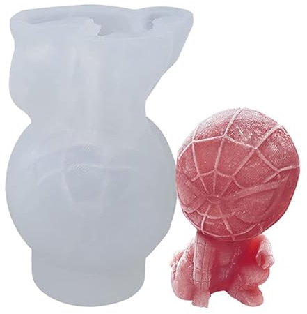 Moules en silicone motif Spiderman, moule à glaçons en silicone mignon facile à démouler pour boissons fraîches, fondants, bonbons, chocolats, décorations de gâteaux, cuisine maison (taille L)