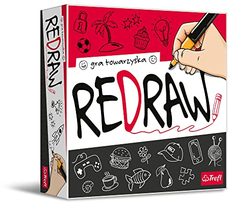 Trefl - Redraw - Dynamisches Gesellschaftsspiel, Sprüche erraten, Zeichnungen Anderer Spieler neu zeichnen, Künstler Werden, Spiel für Erwachsene und Kinder ab 10 Jahren