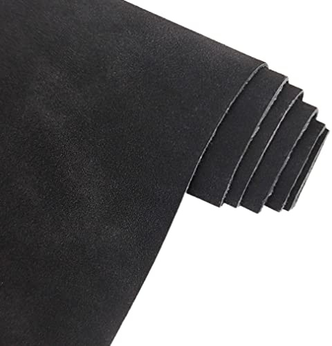 XHT Schwarzes weiches Kunstleder aus Wildlederimitat, 30 x 135 cm, für Handtaschen, Geldbörsen, Nähen, Basteln