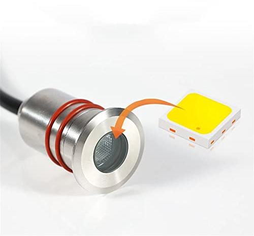 Winlams IP68 DC12 V Unterwasser Licht aus Edelstahl LED Außen Niederspannung Stern 0,3 W Unterbauleuchte Pool Licht (DL-PB-32 0,5 W-warmes Licht)