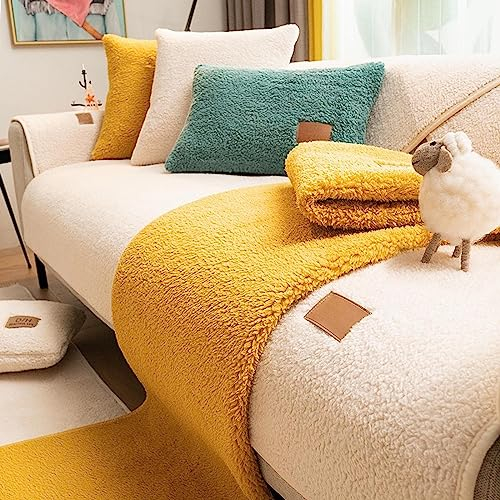 Sofabezug Samt 1 2 3 4 Sitzer, Weicher Couchbezug L Form, Anti-rutsch Sofaüberwurf, Cuddly Sofahusse Sofa überzug Ecksofa, Sofaschoner für Hunde