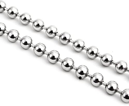 EXCEART 100 Piezas Conectores a Juego Cuentas De Metal De Acero Llavero Metalico Cadena De Cuentas Ajustable Cadena De Acero Con Cuentas De Metal Ajustable Cadena De Etiquetas Esférico